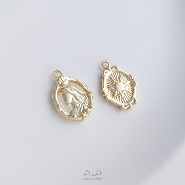 Pendentif double face Princesse Leppe 14K