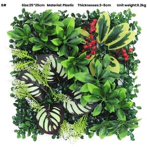 YOPIN-5062 usine vente 25*25cm plante artificielle feuille verte mur <span class=keywords><strong>faux</strong></span> mur d'herbe pour la décoration intérieure - Product Image 6
