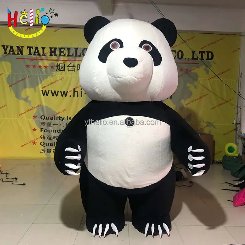 Andar inflável inflável da mascote do traje adulto traje da mascote da panda