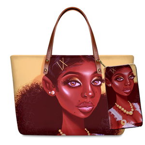 Topverkoper, goedkope prijs, op maat gemaakt ontwerp, 2-delige set Afrikaanse print dames schoudertas handtas, chique strandtassen voor dames, luxe - Product Image 4