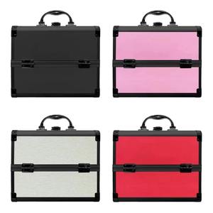 Nouvelle mode Portable en alliage d'aluminium étui à cosmétiques miroir Nail Art cils outils de <span class=keywords><strong>tatouage</strong></span> boîte de rangement multicouche couverture or <span class=keywords><strong>Rose</strong></span> - Product Image 1