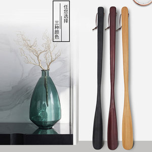 Yinste Calzador de Madera con Mango Largo de 54 cm para Facilitar el Calzado, Colores Rojo Natural y Negro - Product Image 4