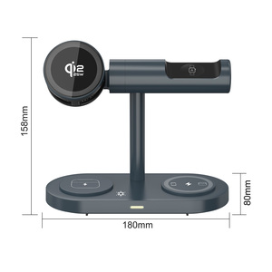 Station de charge <span class=keywords><strong>7</strong></span>-en-1, certifiée 25W <span class=keywords><strong>avec</strong></span> veilleuse LED/chargeur sans fil magnétique pour <span class=keywords><strong>iPhone</strong></span> 17, <span class=keywords><strong>Apple</strong></span> <span class=keywords><strong>Watch</strong></span>, AirPods - Product Image 4