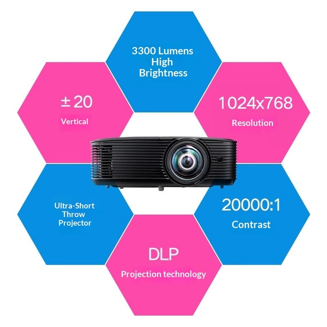 Optoma/Otto Code X3188ST 3300 Lumens 1080P DLP Ultra Short Throw Projector for Home Office Theater Conference Rooms-30-Day