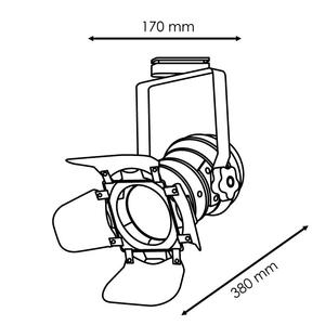 Faretto portalampada E27 monofase per binario, ideale per l'illuminazione in spazi commerciali o domestici. - Product Image 1