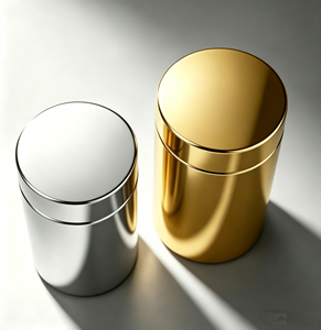 ขวดพลาสติกสีเงินทรงกลม ปากกว้าง ฝาเกลียว สำหรับบรรจุภัณฑ์ - Product Image 1
