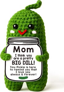 Poupée en peluche crochetée à <span class=keywords><strong>la</strong></span> main en forme de cornichon, cadeau amusant et positif pour <span class=keywords><strong>la</strong></span> fête des Mères, pour maman, fille, fils, figurine et jouet de Noël - Product Image 2