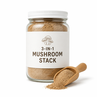 Stack de champignons biohacking premium |   Mélange 3-en-1 Lion's Mane Cordyceps Reishi |   Bêta-glucanes standardisés |   Extrait Nootropique