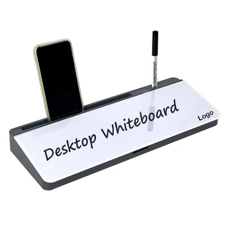 Modisches kleines Desktop-Glas-Whiteboard mit kabelloser Ladestation und Trocken lösch karte