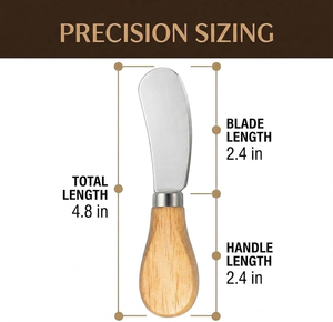 Juego <span class=keywords><strong>de</strong></span> Cuchillos para Untar y Rebanar Queso Crema, Ligeros, <span class=keywords><strong>de</strong></span> 6 Piezas, <span class=keywords><strong>de</strong></span> Acero Inoxidable con Mango <span class=keywords><strong>de</strong></span> Madera, Cuchillo para Mantequilla, Tabla <span class=keywords><strong>de</strong></span> Charcutería - Product Image 2