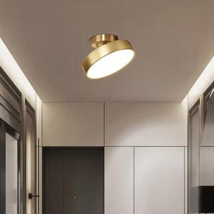 Luces redondas para porche, dormitorio, latón nórdico, luz de techo Led Simple moderna para pasillo - Product Image 1