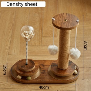 Hete Verkoop Cartoon Vorm Krasbord <span class=keywords><strong>Indoor</strong></span> Aantrekkelijke Kitten Boom Met Ballen Natuurlijke Sisal Kat Klimframe - Product Image 5