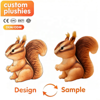 Peluche personnalisée en forme de chipmunk, jouet en peluche doux, écureuil en peluche, fabrication OEM ODM sur mesure, vente en gros, cadeau pour enfants, décoration de la maison