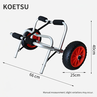 Chariot de kayak en aluminium pliable, chariot de SUP, porte-canot avec pneus solides pour le transport sur la plage
