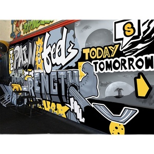 Carta da parati in stile industriale dipinta a mano per la palestra decorazione del Club inglese impermeabile murale di sfondo - Product Image 5