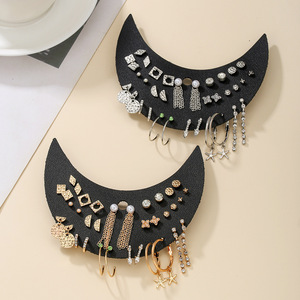 Pendientes de Moda con Diseño Geométrico de Estrella y Perla, Juego de Joyería para Fiesta - Product Image 2