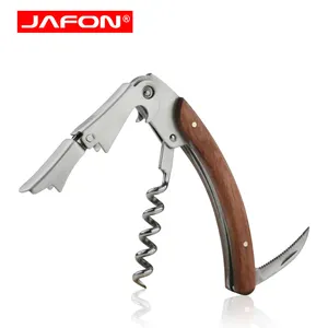 Jafon Hot New phát hành bằng gỗ xử lý của nhãn hiệu Waiter corkscrew rượu vang mở