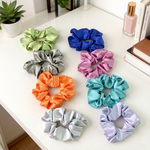 Vente en gros de chouchous en satin pour femmes et jeunes filles, élastiques, élégants et de haute qualité, accessoires capillaires - Product Image 1