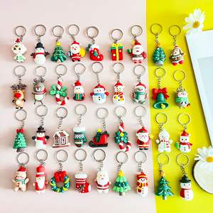 Gantungan kunci Natal dengan Santa Claus, rusa kutub, dan pohon Natal pesona-pesta liburan hadiah & hadiah promosi - Product Image 3