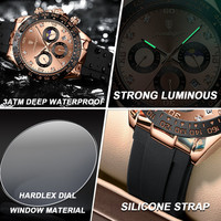 Jam Tangan Pria Poedagar 2023 Tali Silikon Tahan Air Bercahaya Tanggal Jam Tangan Pria Kronograf Quartz Fashion Kantong Opp Alloy