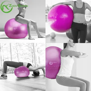 Zhensheng-Pelota de yoga suiza de PVC con logotipo personalizado y bomba de 9 "para hacer ejercicio en el gimnasio y en casa