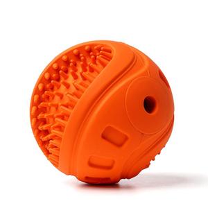 Squeaky Rubber Dog Ball Chew Toy with Rolling Sound & <b>Bite</b> Resistance & Teeth Cleaning - Product Image 1