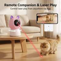 Caméra intelligente pour animaux de compagnie 2K HD avec suivi automatique par IA et jouet laser interactif 360° °   Moniteur vidéo à distance WiFi pour chats et chiens, certifié FCC CE RoHS