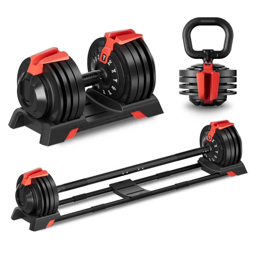 Huishoudgewichten Gym Fitness Apparatuur Kettlebell 24Kg Vrije Gewichten Halter Verstelbare En Barbell Set Voor Body Building