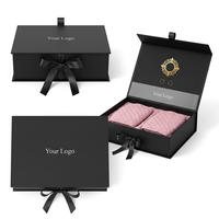 Boîte à perruque rigide magnétique portable imperméable avec logo personnalisé, doublure en éponge et ruban en satin pour emballage cadeau d'extensions de cheveux