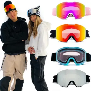 Ultime tendenze occhiali da sci Logo personalizzato all'ingrosso Anti-appannamento lenti protettive da Snowboard occhiali da neve per uomo donna