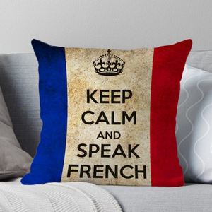 Funda de cojín de tela de poliéster súper suave con letras de torre de hierro de París decorativa para el hogar Retro de 45x45cm - Product Image 2