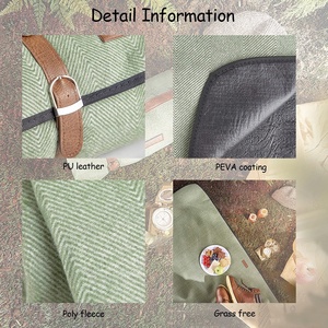 Manta de picnic impermeable acrílica de lana logotipo personalizado - Product Image 3