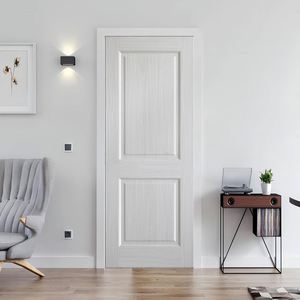 Système de porte coulissante WEKIS moderne avec cadre en aluminium ouvert, montants en bois recouverts d'acier, pour cuisine et salon - Product Image 5