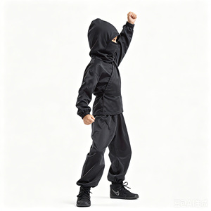 <span class=keywords><strong>Disfraz</strong></span> de Ninja Negro para Niños, Conjunto Completo con Capucha y Máscara Facial para Niños y Niñas, Traje de <span class=keywords><strong>Guerrero</strong></span> Japonés para Halloween - Product Image 6