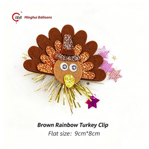 Barrettes à cheveux scintillantes d'automne pour Thanksgiving, thèmes dinde, citrouille, écureuil, hibou, châtaigne, gâteau, pour filles et enfants - Product Image 6