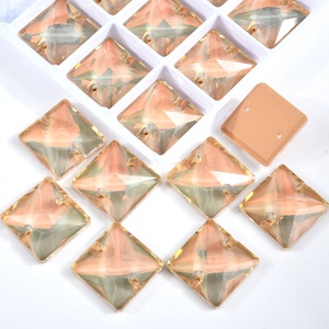 OLeeya Sew on Rhinestone Square Flatback Glass Crystals for Clothing Wedding Dresses Shoes Bags All Decoration DIY - Product Image 5