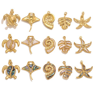 Thời Trang Mùa Hè Bãi Biển Đồ Trang Sức Thép Không Gỉ Tự Nhiên Vỏ Rùa Con Sao Biển Conch DIY Mặt Dây Chuyền Phụ Kiện - Product Image 3