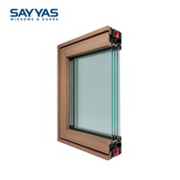 Ventana Abatible de Madera Revestida de Aluminio Moderna con Colores Personalizables, Vidrio Triple Aislante, Garantía de 5 Años, Solo para Hoteles y Escuelas