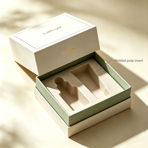 OEM Custom Logo Rigid Cardboard Lid and Base Skincare Box with <b>Pulp</b> Insert - Eco-friendly Gold Foil Gift Packaging Manufacturer - Product Image 1