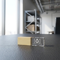 Clé USB 2.0 personnalisée en cristal avec logo lumineux 1 Go-128 Go – Cadeau promotionnel OEM