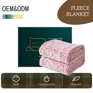 بطانية منسوجة من البوليستر بنقشة الفهد الوردية الأنيقة، ناعمة ودافئة ومريحة، بطانية فرو صناعي للديكور المنزلي لجميع المواسم، مخصصة حسب الطلب - Product Image 1