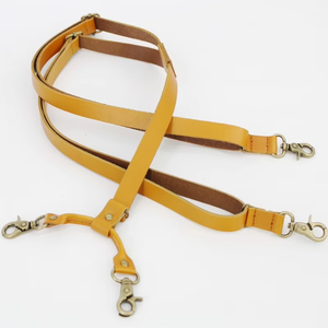 Venta al por mayor elástico Y-back Top Grain genuino Skinny marrón cuero <span class=keywords><strong>tirantes</strong></span> para hombres - Product Image 1