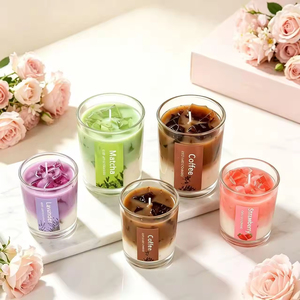 Bougie en gel parfumée personnalisée Matcha Café Aromathérapie Maison Fête Mariage Cadeau de Fêtes Vente en Gros Bougie Créative - Product Image 3