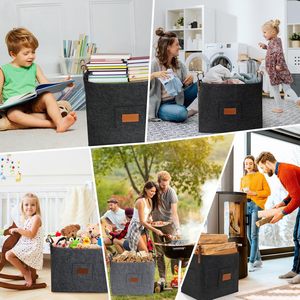 Cesto Porta Legna in Feltro Multiuso Extra Large per Interni, con Manici, Ideale per Viaggi e Stoccaggio - Product Image 5