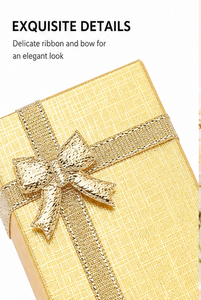 Caja de Regalo de Papel Dorado Personalizada con Tapa y Base, Cinta de Satén, Cartón Rígido, Caja Misteriosa Vacía para Pequeños Regalos de Belleza - Product Image 4