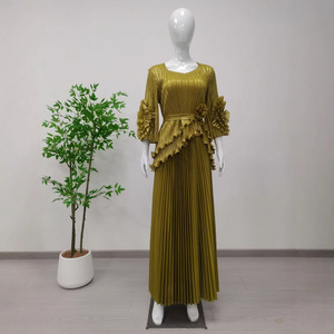 Ensemble 2 pièces plissé irrégulier décontracté imprimé pour femmes africaines grandes tailles – Tendance - Product Image 5