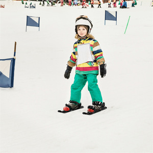 Bottes de ski pour enfants, mini raquettes à neige, bleu fluorescent, fermeture à boucle, équipement de sport d'hiver en plein air - Product Image 3