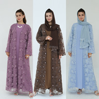 Cardigan musulman en polyester grande taille, robe élégante style turban