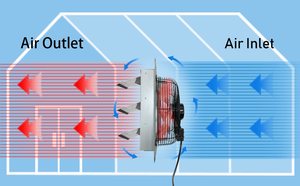 Ventilateur mural d'évacuation à obturateur variable de 12 pouces avec une vitesse de <span class=keywords><strong>1800</strong></span> CFM pour la maison et le jardin - Product Image 4
