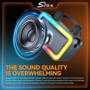 ZQS1491W SING-E มินิกล่องดีเจลำโพงไมโครโฟน<span class=keywords><strong>คาราโอเกะ</strong></span>บลูทูธแบบพกพาขนาดเล็กลำโพงไร้สายขนาดเล็กสำหรับบ้าน - Product Image 2